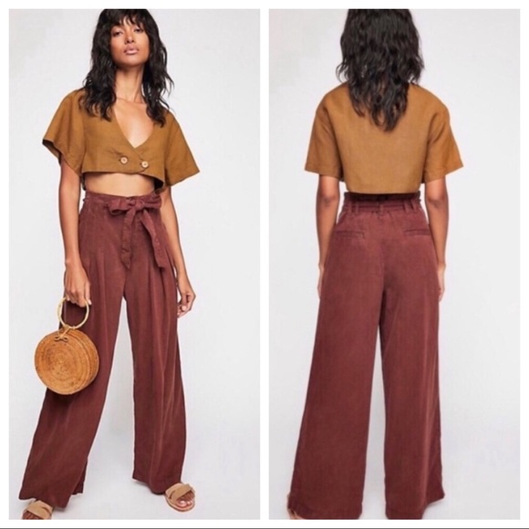Free People Pants - NWT Free People Dwell On Dreams Pleated Pants